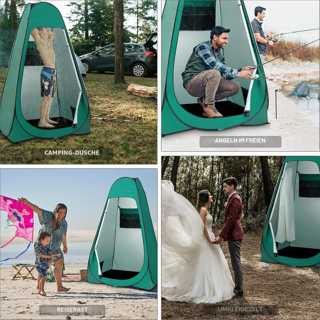 BRIAN & DANY Duschzelt Camping, Pop Up Toilettenzelt, Tragbares Umkleidezelt mit Regenschutz und Fen