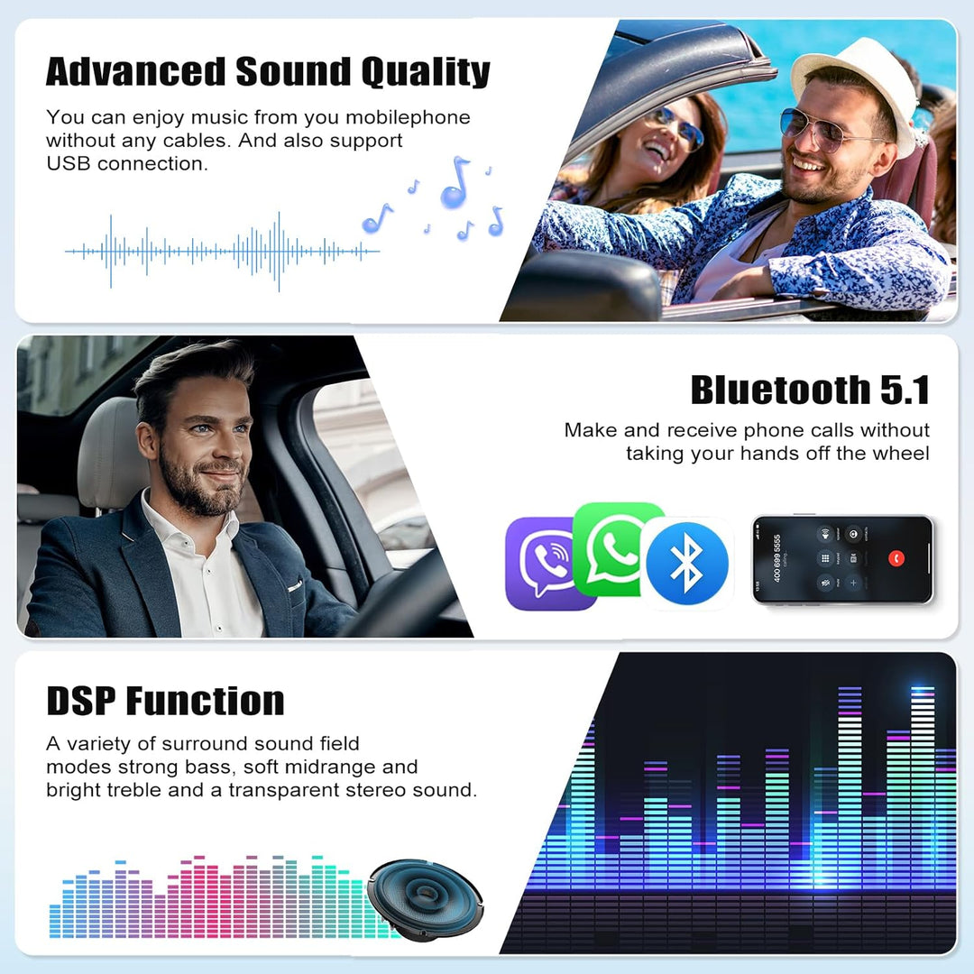 Qualcomm 4G+64G 8Kern CAMECHO Android 15 Autoradio für Mercedes Benz Smart Fortwo 2005-2010 mit Carp