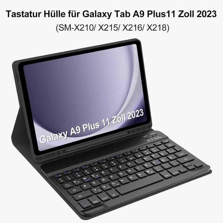 Tastatur für Samsung Galaxy Tab A9+ 11 Zoll 2023 (SM-X210/X215/X216/X218) Schwarz Schwarz, Schwarz S