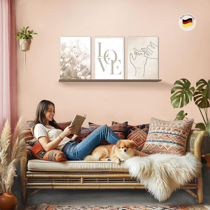 Novart Bilder Set Boho Strand - Kein Extra Rahmen benötigt - Wandbilder für Wohnzimmer Schlafzimmer