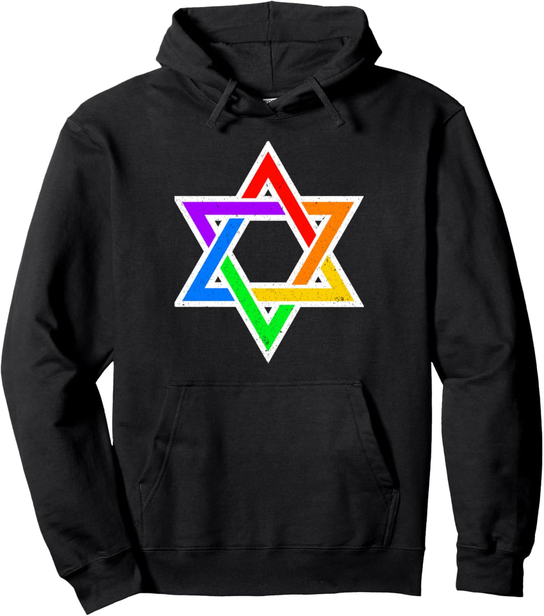Jüdischer LGBT-Regenbogenstern von David Gay Lesbian Pride Pullover Hoodie