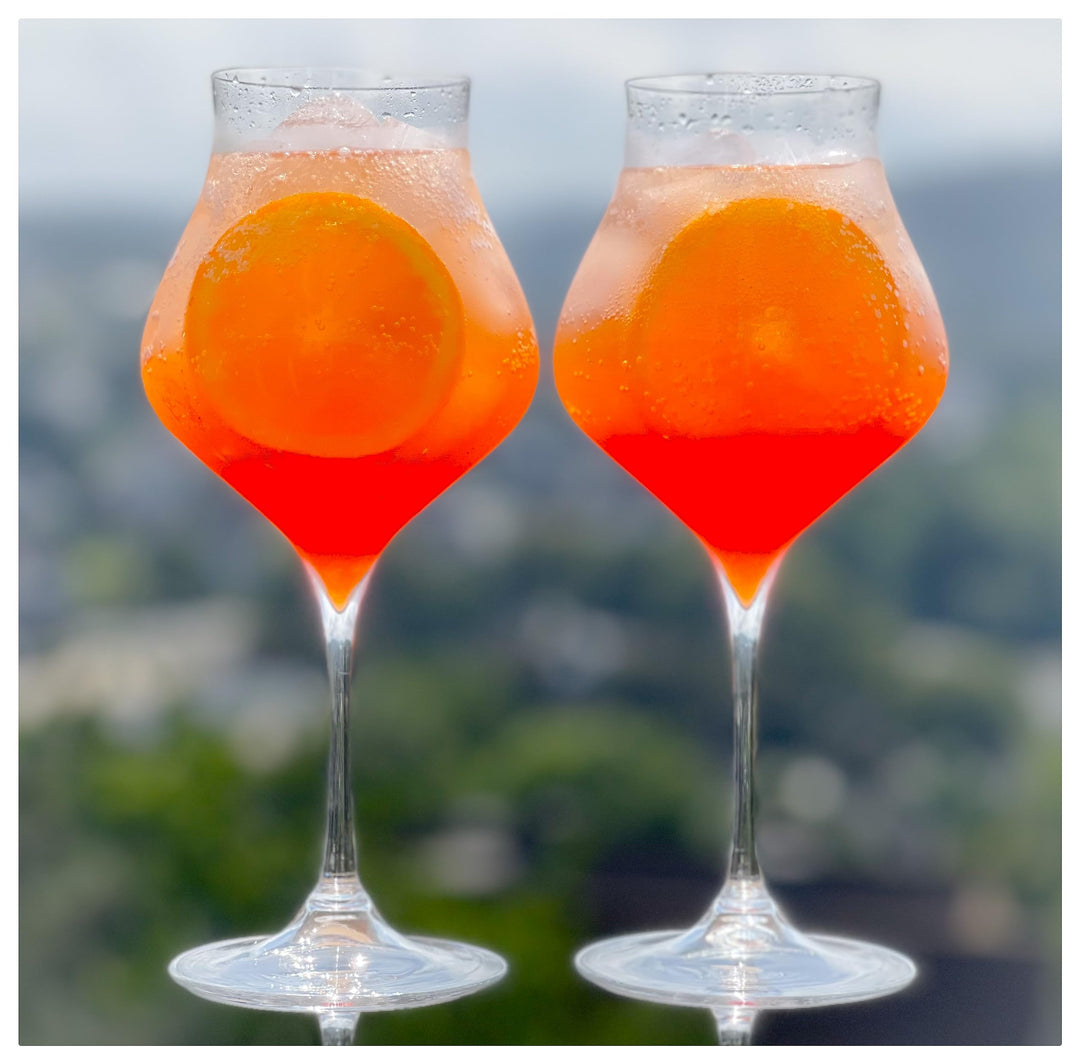 Topkapi elite Aperol Spritz Glas Wellersberg XL - Aperol Spritz Gläser, 600 ml, Mundgeblasen, Handar