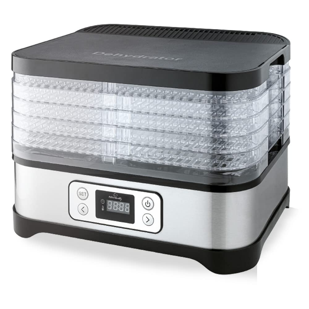 Kitchen Quality Dörrautomat | Dörrgerät mit 5 Einlegeböden | Obsttrockner inkl. Timer, Überhitzungss