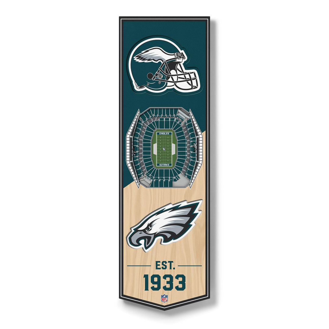 YouTheFan NFL 3D Stadion Banner, 15,2 x 48,3 cm Philadelphia Eagles, Philadelphia Eagles