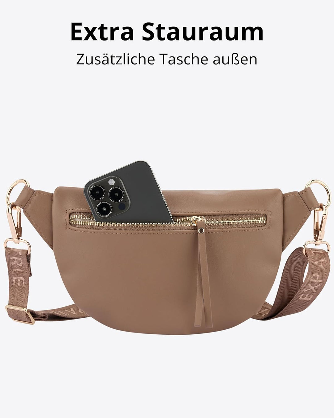 Expatrié Bauchtasche Damen Braun - Alice Small - Gürteltasche für Festival, Reisen &amp; Alltag aus Vega