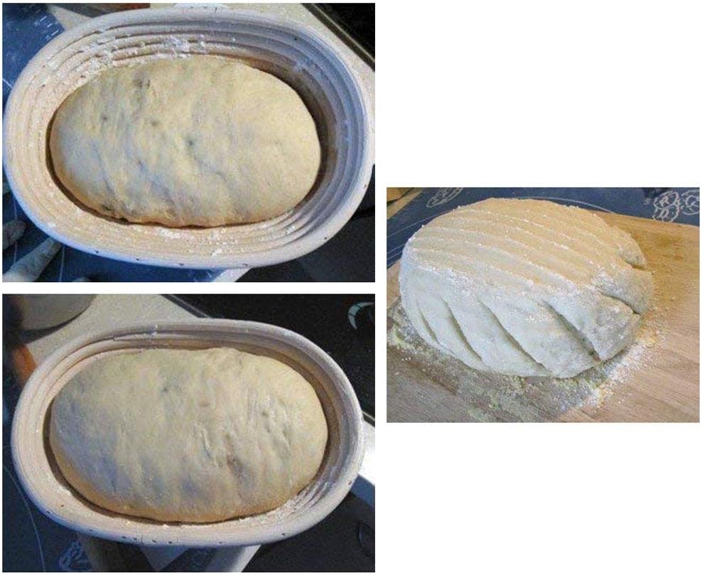 Gärkörbchen 3 Stück, SZETOSY Rundes Gärkorb Zum Brotbacken-Set,Banneton-Brotgärkorb aus natürlichem