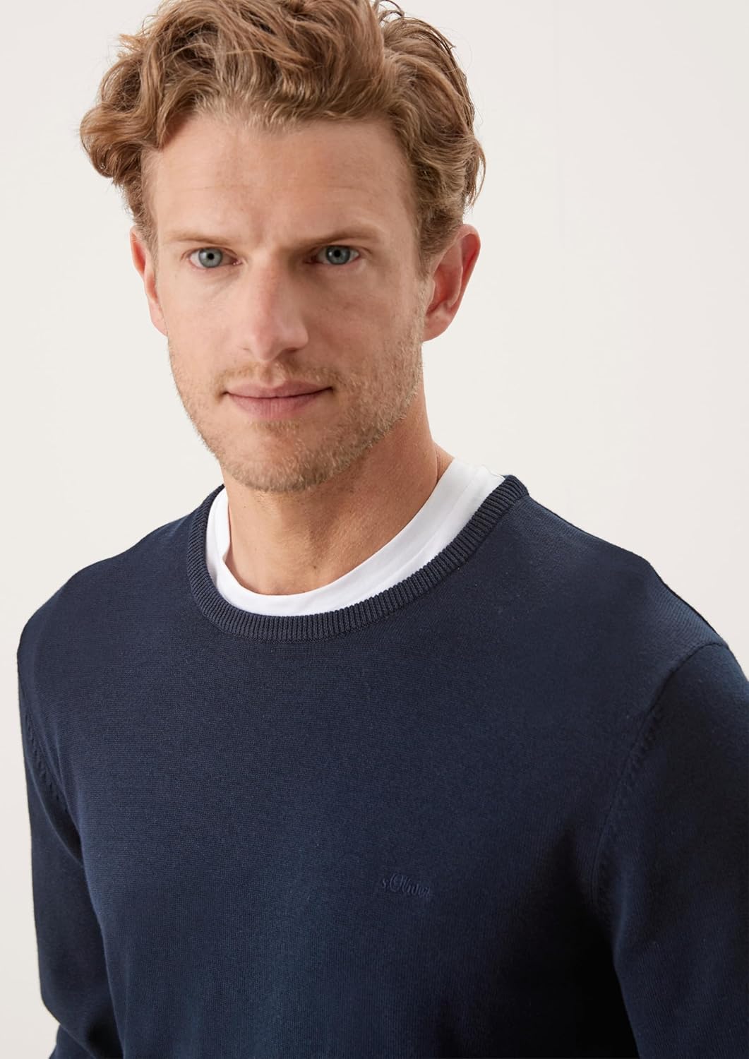 s.Oliver Herren 2152193 Pullover mit Logo-Stitching S Blau(5978), S Blau(5978)