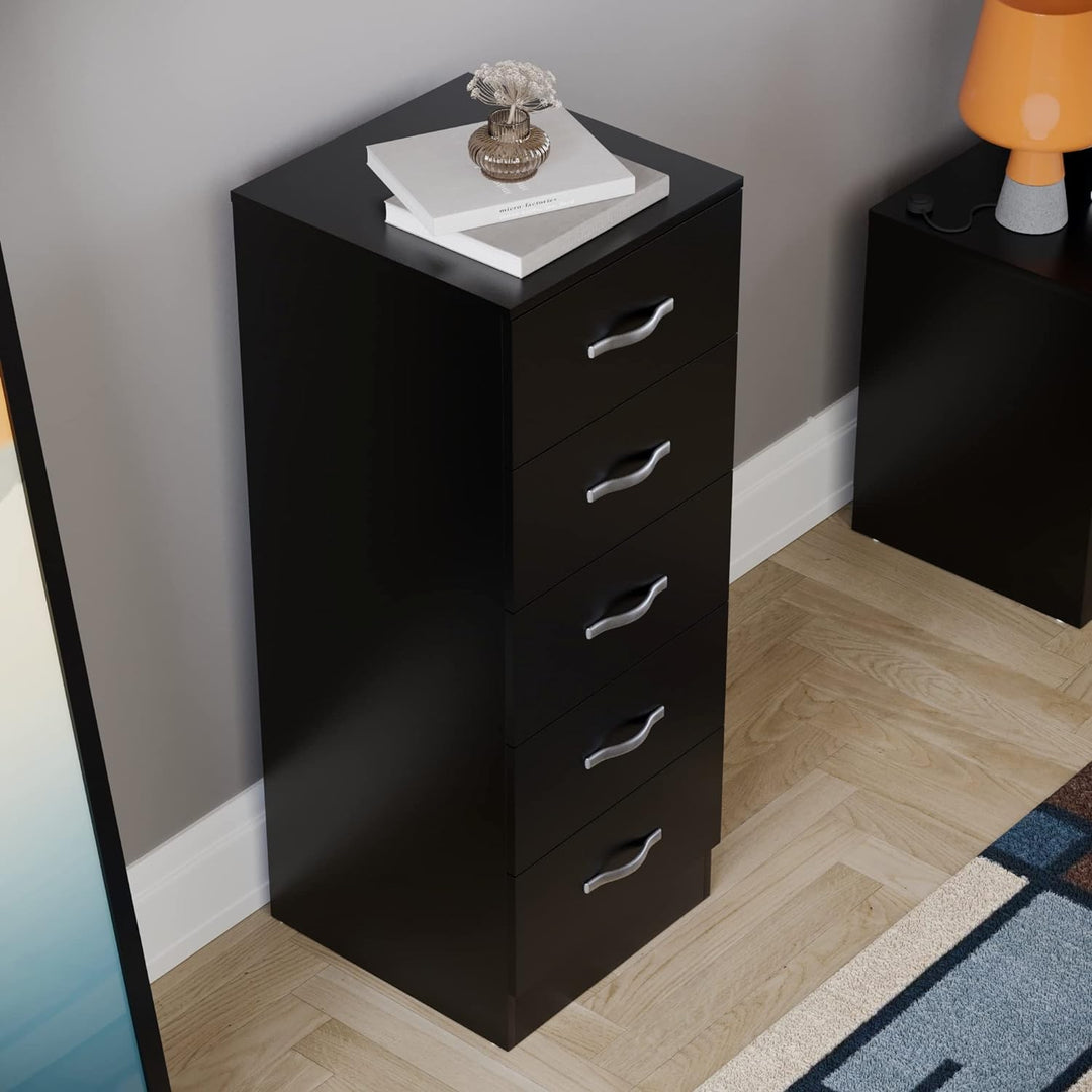 Vida Designs Brust Schmale Kommode, Schwarz, 36D x 34.5W x 90H centimetres, Schwarz