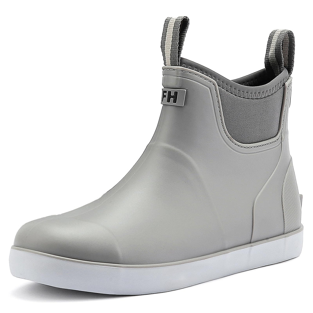 Jesindr Gummistiefel Herren, Protective Wasserdicht Anti-Rutsch Stiefeletten, Atmungsaktiv Schwarz C
