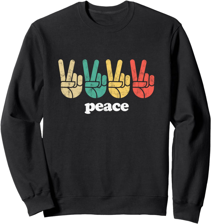 Friedenszeichen Retro Vintage 60er 70er Jahre Sweatshirt