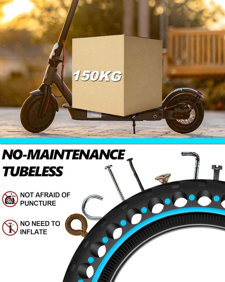 2PCS E Scooter Reifen 50/75-6.1 Tubeless, Werten Sie Ihr Scooter Auf mit Reifen 8 1/2 x2, Vollgummir