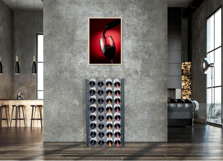 Weinregal - Weinschrank - Weinflaschenhalter - Weinlagerung - Schwarz - Pulverbeschichteter Stahl -