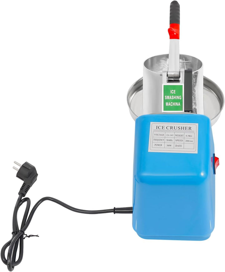 Elektrischer Ice Crusher, 380W Edelstahl-Eiszerkleinerer, Effizienter Slush Eis Maschine für Camping