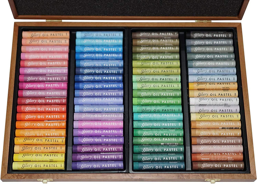Mungyo Gallery Soft Oil Pastels Wood Box Set of 72 - Assorted Colors by Mungyo