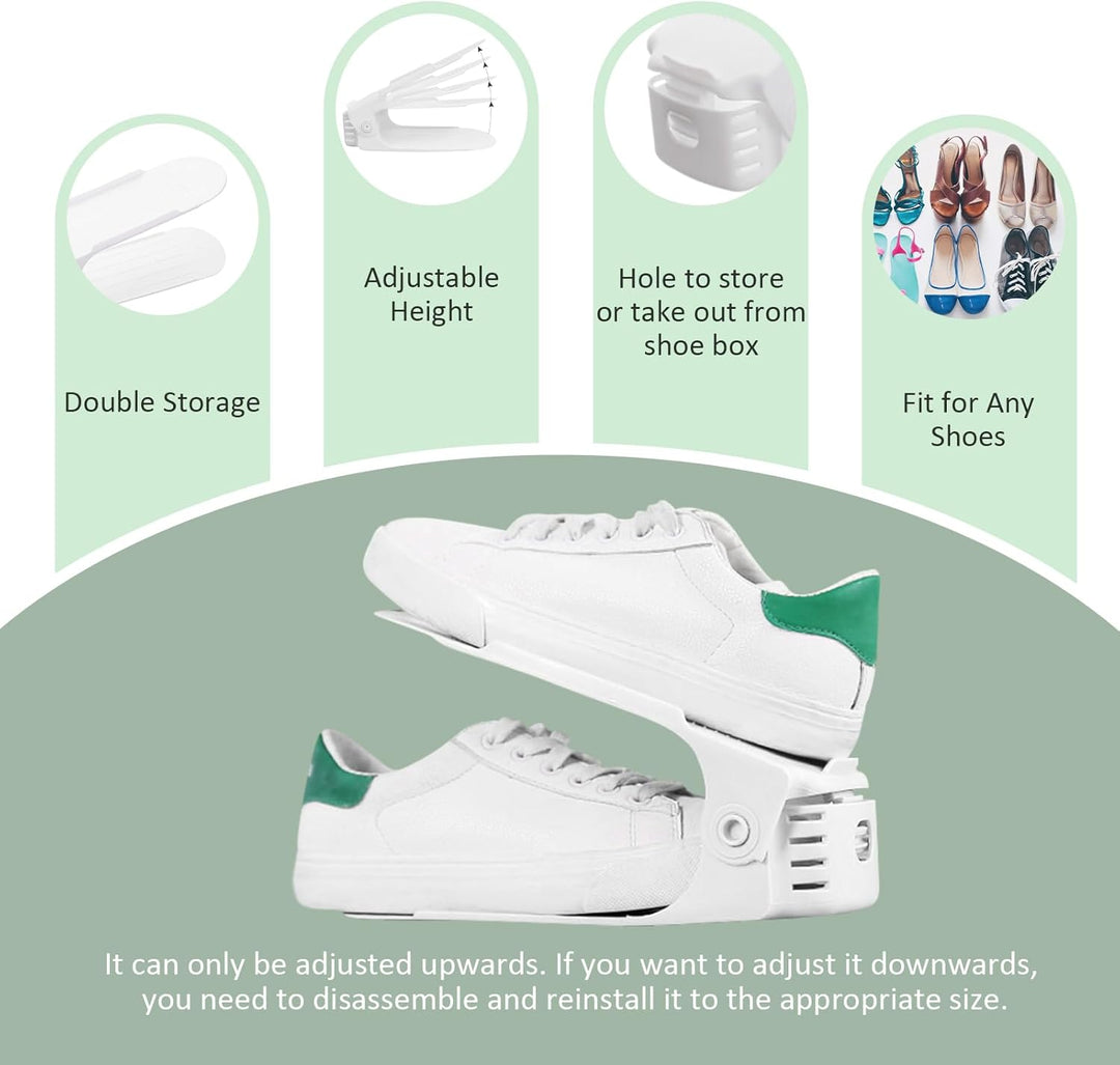 Einstellbare Schuhregale,24 Stück Schuhstapler/Schuhhalter Set,Schuhorganizer,Doppelschicht Schuhsta