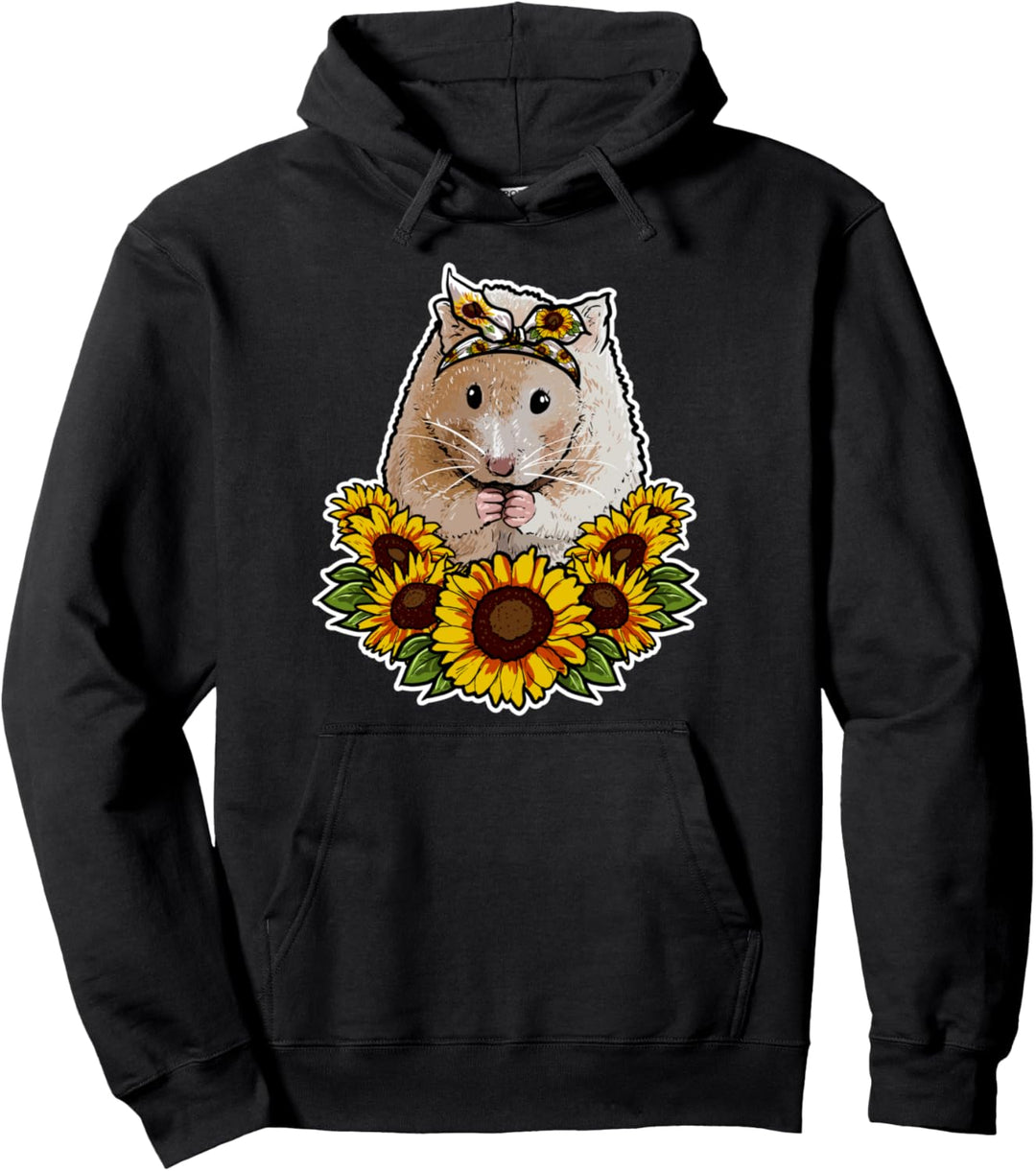 Hamster Geschenk Sonnenblumen Dekor Hamster Pullover Hoodie