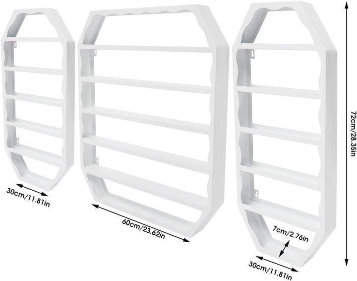 6 Etagen Nagellackregal, Metall Nagellack Wandregal 3er Set Platzsparendes Display, Wandmontage Aufb