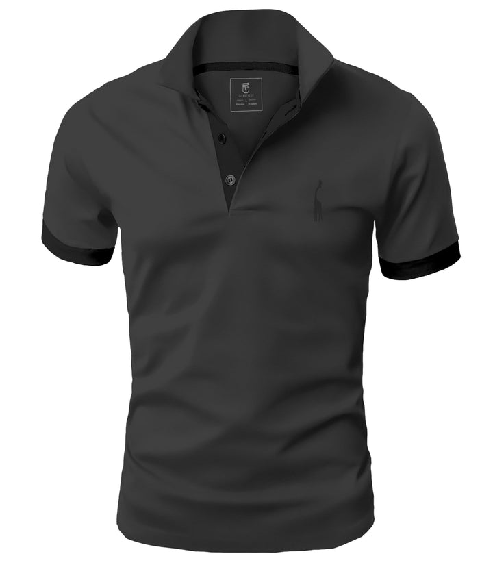 GLESTORE Poloshirt Herren Männer Hemd Herren Kurzarm Shirt Sommer M Grau&schwarz, M Grau&schwarz