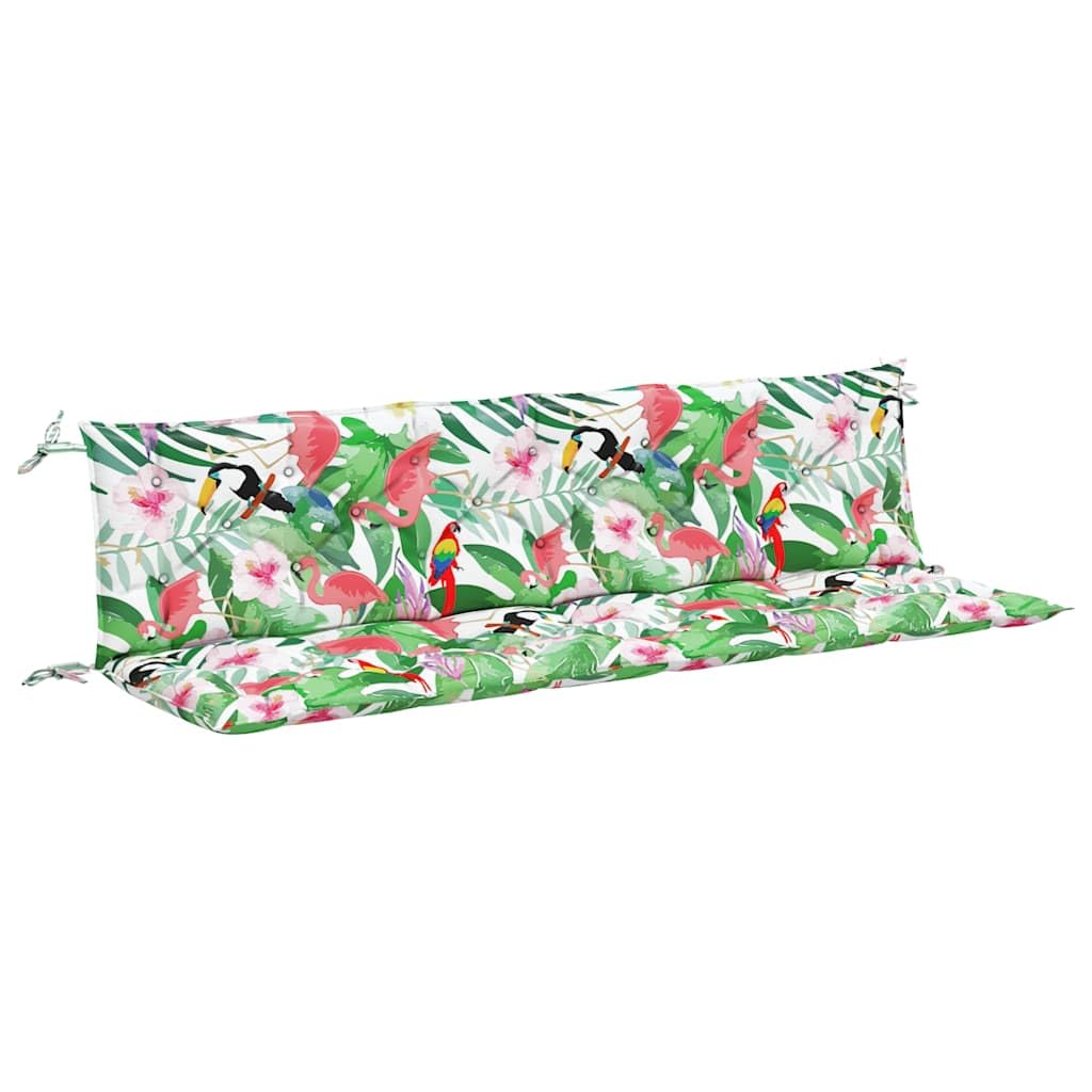 vidaXL Gartenbank-Auflagen 2 STK. Mehrfarbig 200x50x7 cm Stoff 200 cm Grün und Rosa, 200 cm Grün und