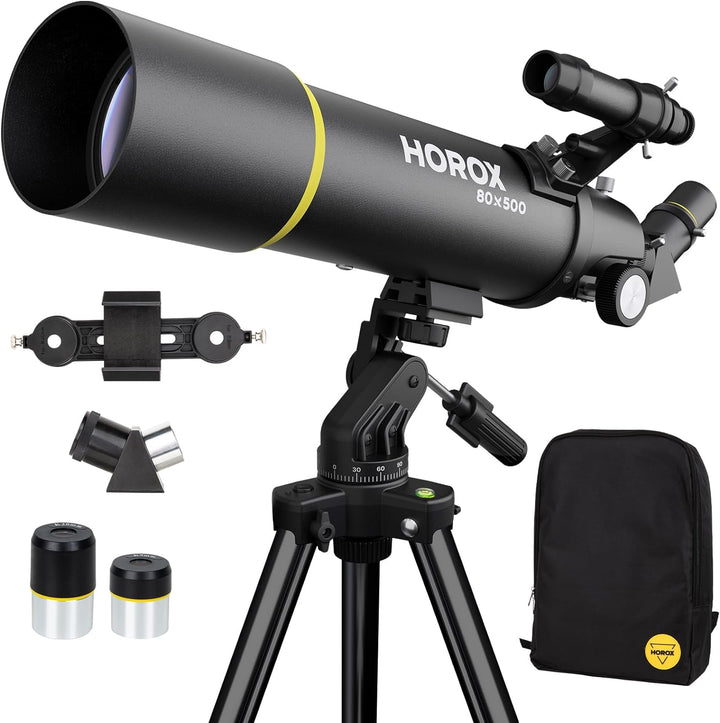 Teleskop 80mm Öffnung 500mm Refraktor Teleskop für Erwachsene, Teleskop für Kinder Anfänger w. Pro S