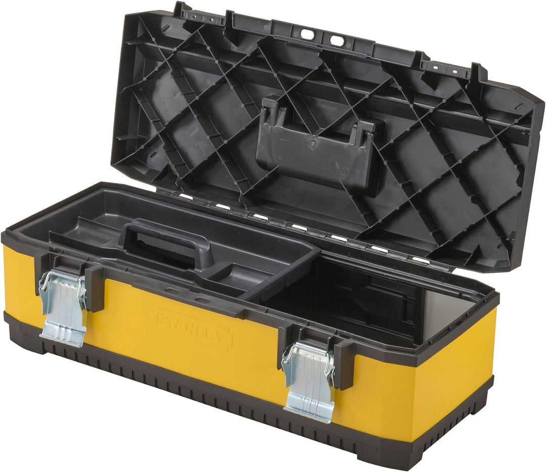 Stanley Werkzeugbox Metall-Kunststoff (66,2x29,3x22,2, Trage, Aussparung, Bi-Material Griff rostfrei