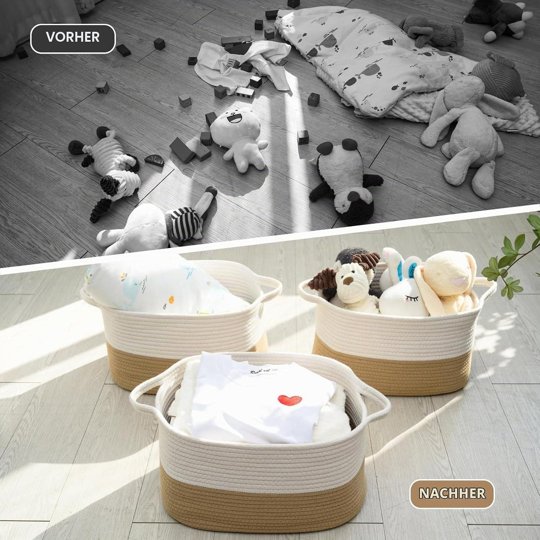 Baumwollseil gewebter Aufbewahrungskorb, verwendet für Baby Hamper Spielzeug Organizer, Geschenkkörb