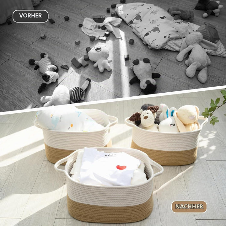 Baumwollseil gewebter Aufbewahrungskorb, verwendet für Baby Hamper Spielzeug Organizer, Geschenkkörb