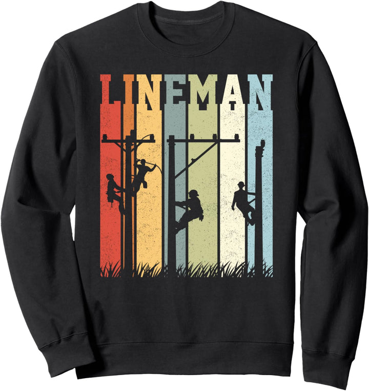 Coole Textstreifen Vintage Style Design Lineman Sweatshirt