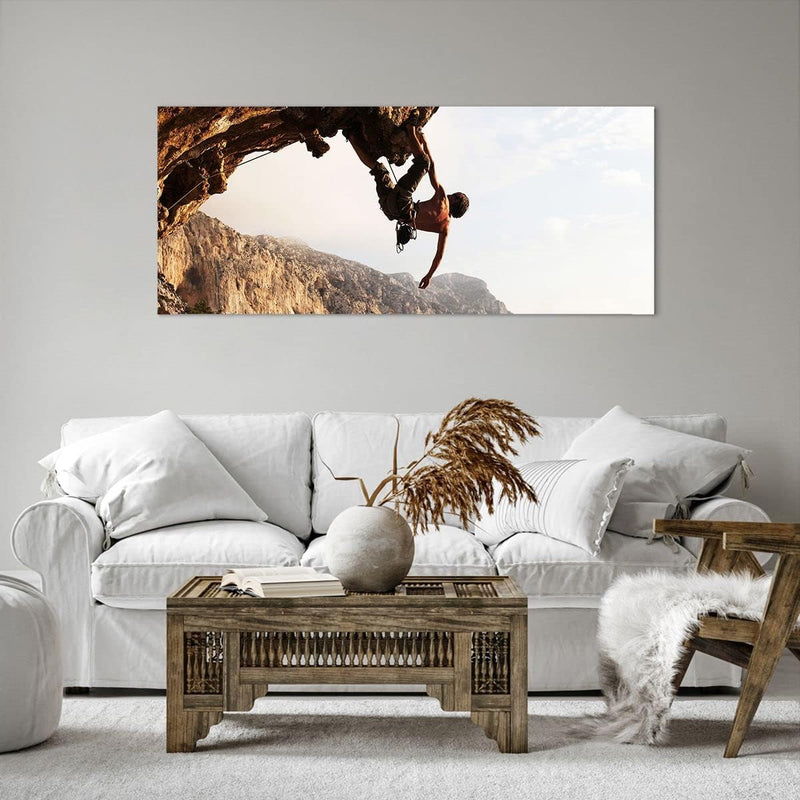 Wandbilder Dekoration Wohnzimmer Klettern extrem berge griechenland Bilder auf Leinwand 120x50cm Lei