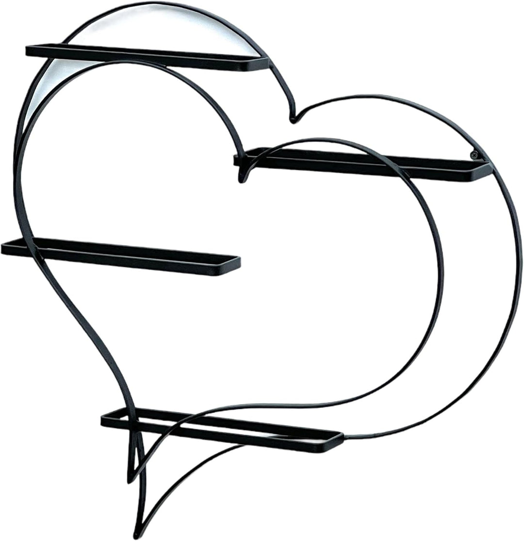 DanDiBo Weinregal Metall Schwarz Herz 96417 Flaschenregal für 4 Flaschen 65 cm Flaschenhalter Wand W
