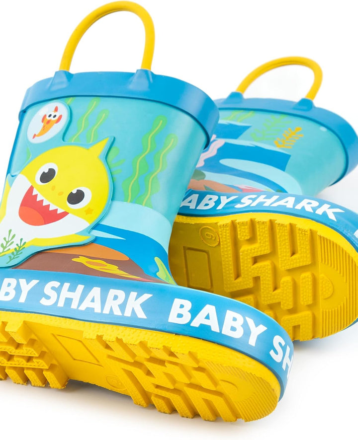 Baby Shark Gummistiefel Kinder Kleinkinder | Mädchen Jungen animiert Singen Hai Familienlied Regen G