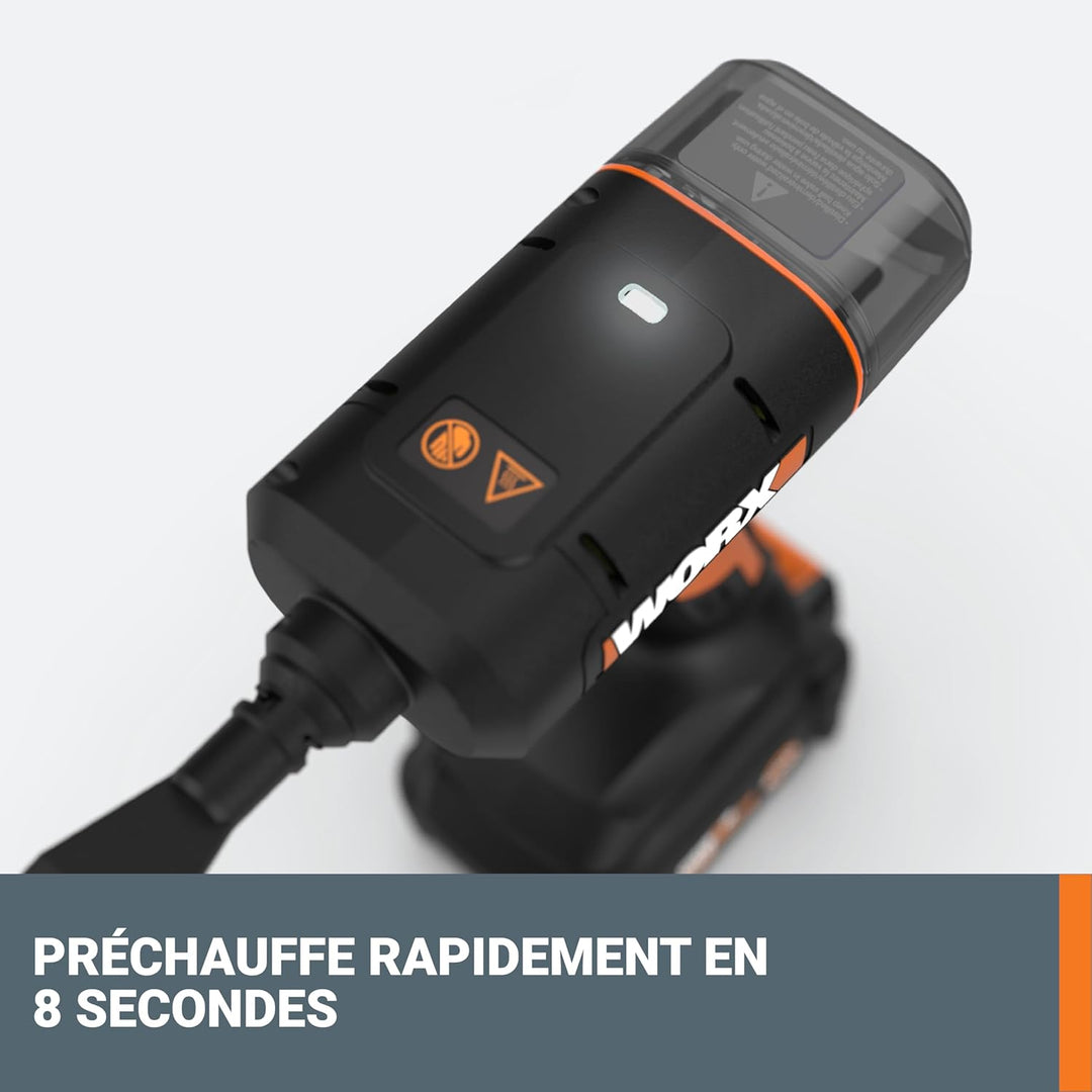 WORX 18V(20V MAX) kabelloser Handdampfreiniger WX770.9, Dampfreiniger für 220°F, tötet Keime, 8-Seku