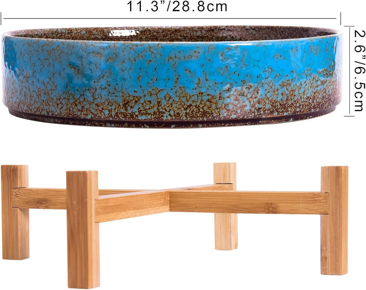 ARTKETTY SukkulentenTöpfe, 29,5 cm grosse SukkulentenPflanzgefässe Töpfe mit Drainage Keramik Bonsai