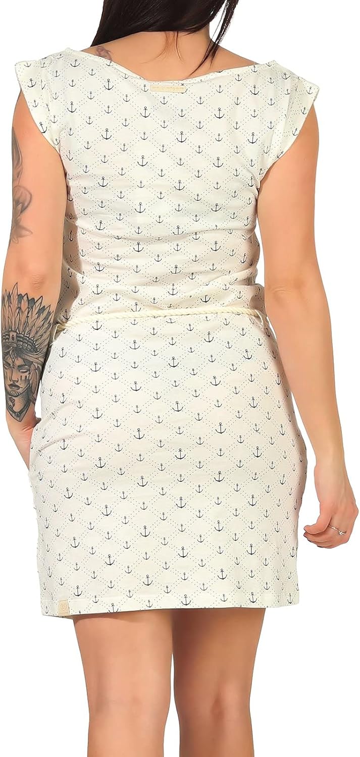 Ragwear Kleid Damen Tag Chevron 2111-20016 Wollweiss 7008 Off White XXL Weiss, XXL Weiß
