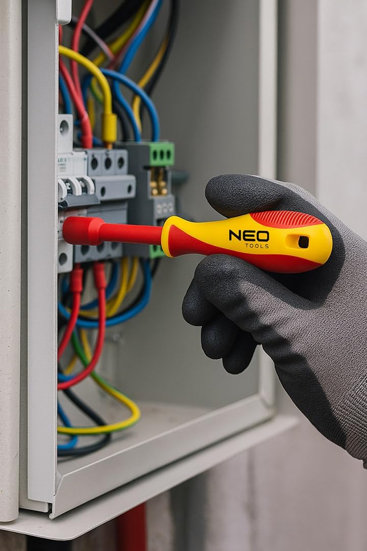 NEO TOOLS VDE Steckschlüssel-Satz Isoliert 5-tlg. | für Aussensechskantschrauben 5,5mm 7mm 8mm 10mm