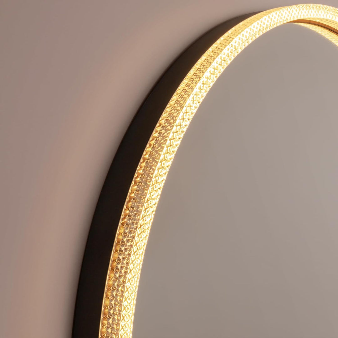 EMKE Badspiegel mit Beleuchtung Rund 60cm badspiegel rund mit Touch-Schalter, Dimmbar 3 Lichtfarben,