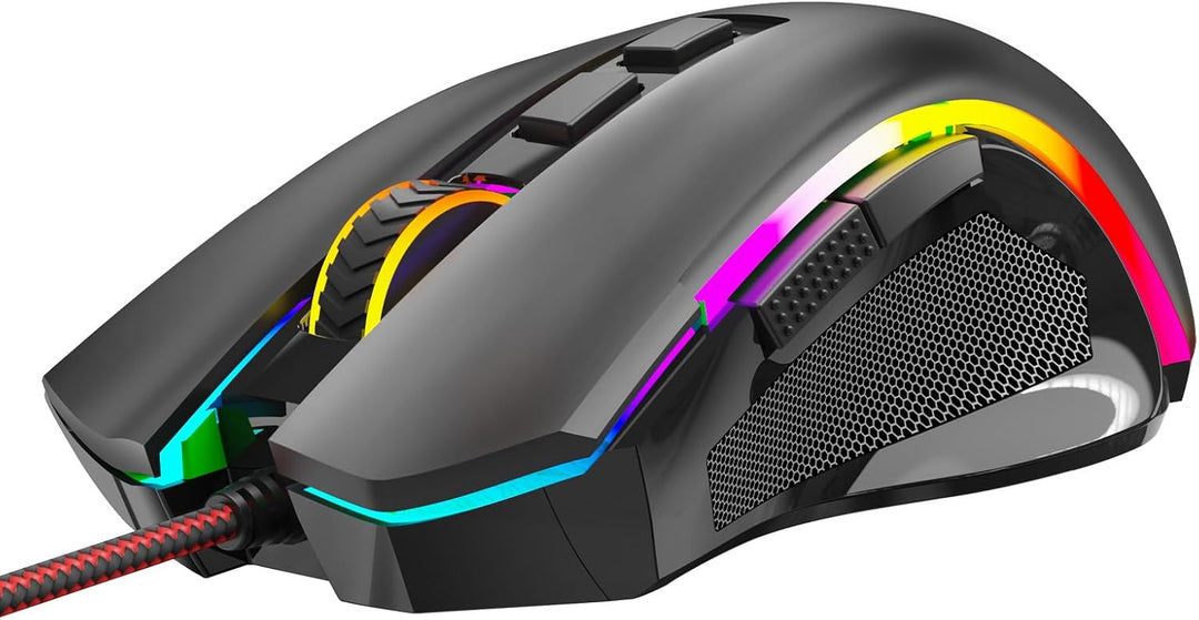Redragon M602 Gaming Maus mit Kabel, Wired Computer Mouse Gaming mit Treiber, 7 Programmierbare Tast