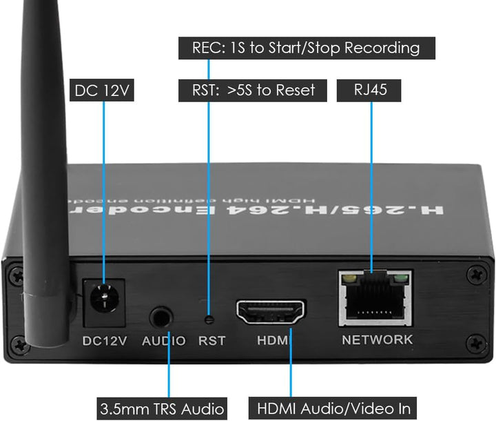 EXVIST H.265 1080P WiFi HDMI Video Encoder W/SD Card Slot Max 128G DDNS HTTP ONVIF RTMP RTSP TS UDP