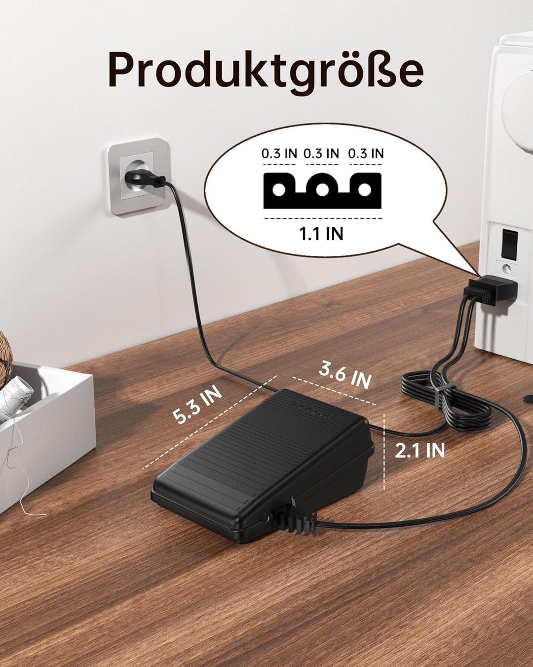 Elektronische Fusssteuerung Nähmaschine Pedal Netzkabel für Singer Modelle 359102-001 1116 1120 1234