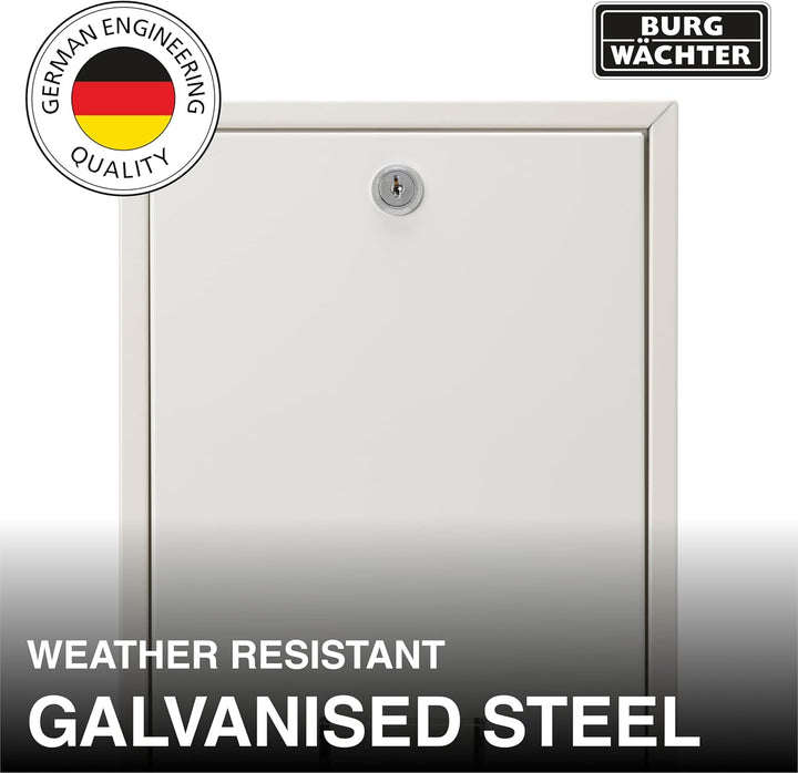 Sterling MB11BK MB11 Forth Briefkasten aus Stahl für hinten, weiss, 244 x 351 x 98mm 244 x 351 x 98m