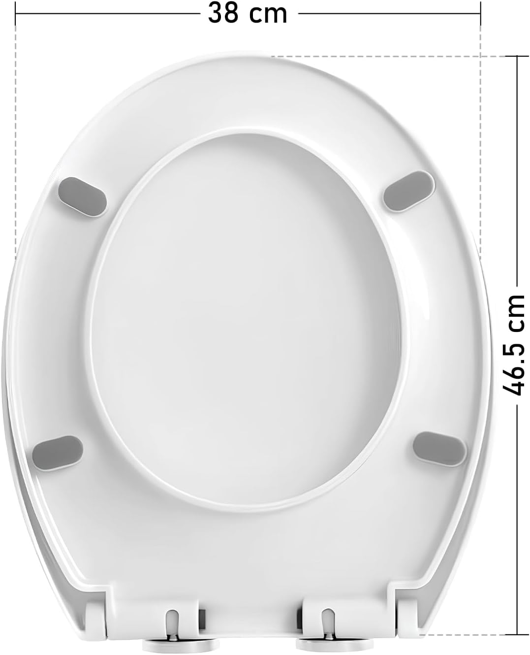 WC Sitz mit Absenkautomatik Rund Weiss – Toilettendeckel O-Form bis 200 kg – Klodeckel Softclose mit