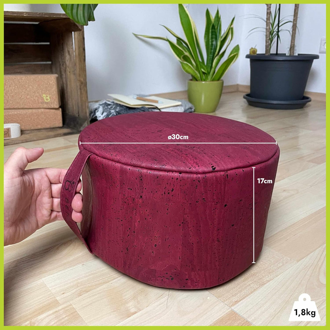 Meditationskissen 𝒂𝒖𝒔 𝑲𝒐𝒓𝒌 - Made in EU (𝐏𝐨𝐫𝐭𝐮𝐠𝐚𝐥) - Wasserabweisendes &amp; Formstabiles Kork Yogakisse