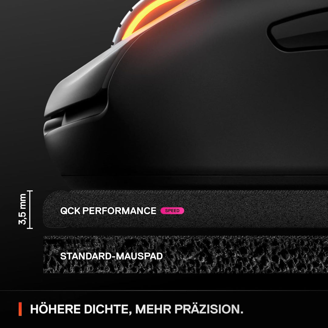 SteelSeries QcK L Performance Speed Gaming-Mauspad – Extradichte für sanftes Gleiten – Flache, abges