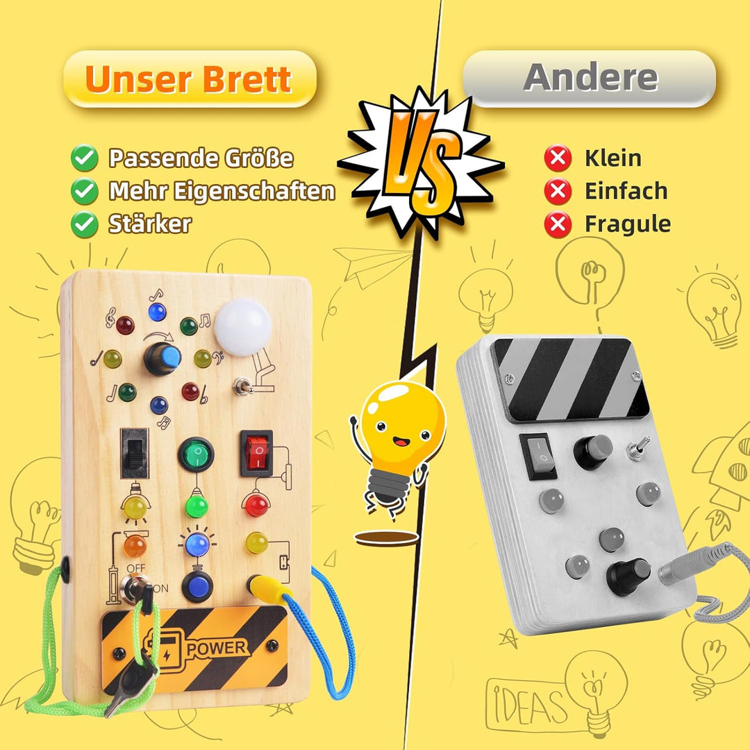Montessori Spielzeug ab 1 Jahr Busy Board, Baby Motorikspielzeug Activity Board Holzspielzeug ab 1 2