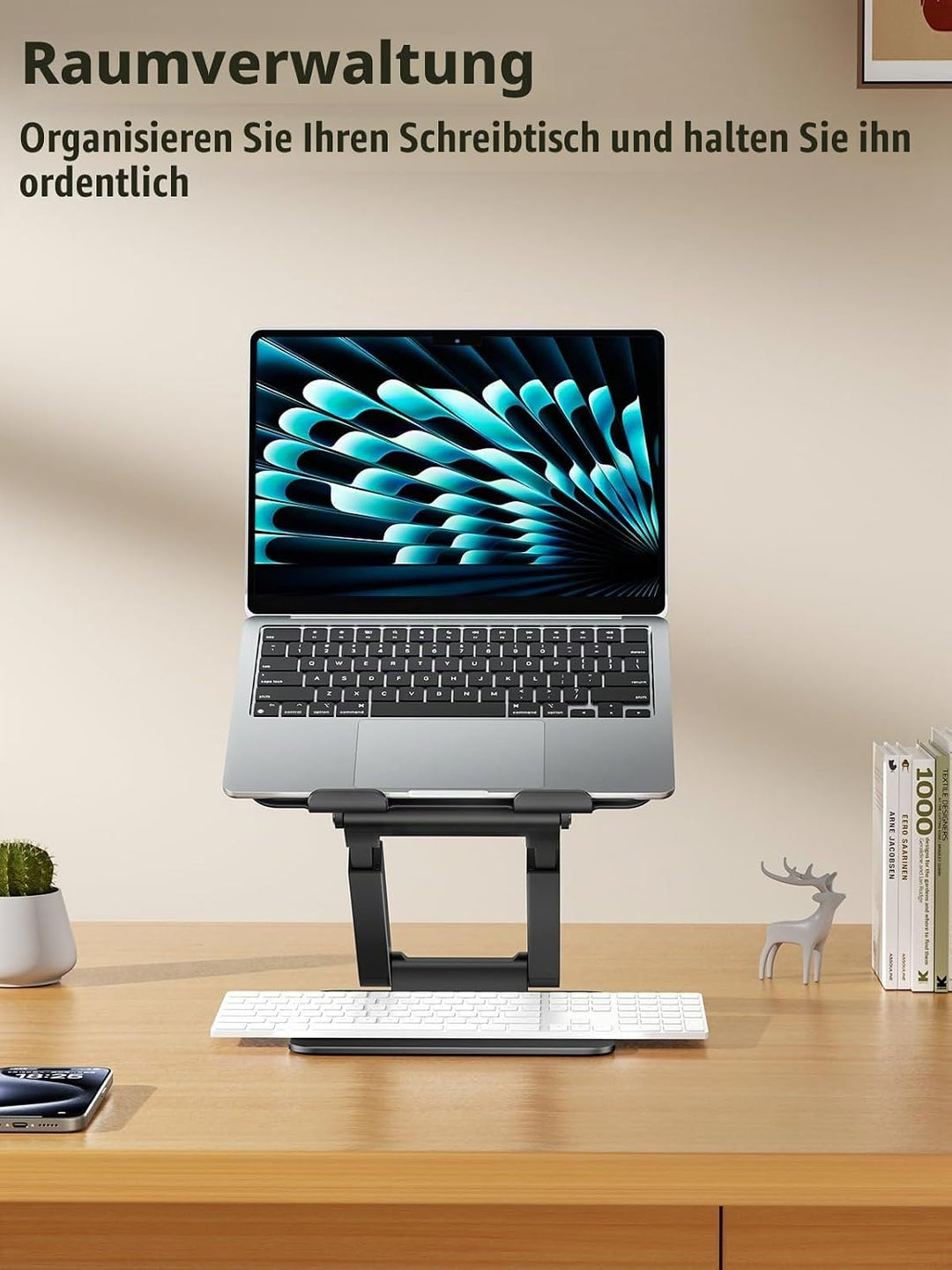 tounee Laptopständer für den Schreibtisch, höhenverstellbar, Teleskop-Computerständer mit ausziehbar