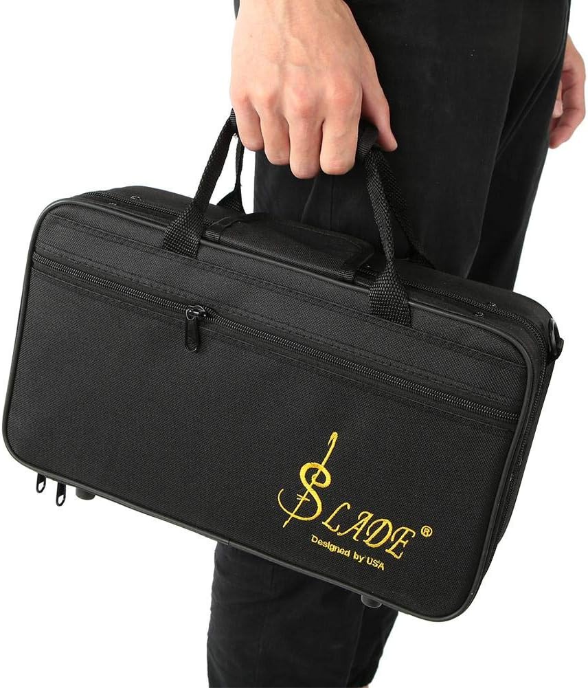 Bnineteenteam Bakelit-Rohrklarinette bB 17 Tasten Klarinette mit vernickeltem Tastensatz Mazarine; #