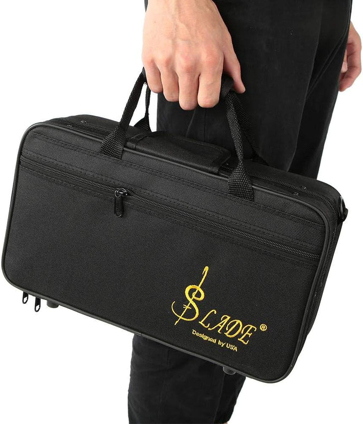 Bnineteenteam Bakelit-Rohrklarinette bB 17 Tasten Klarinette mit vernickeltem Tastensatz Mazarine; #