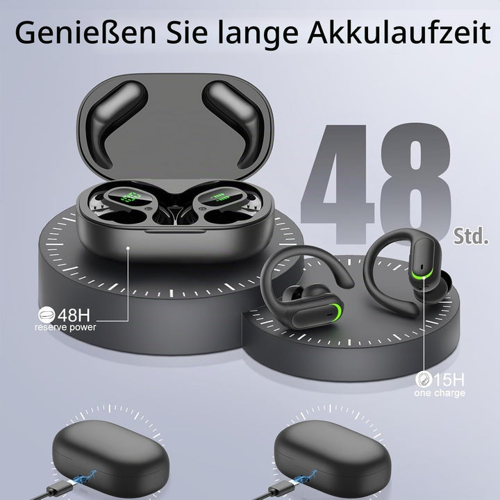 Bluetooth Kopfhörer Sport, 2026 Sport Ohrhörer für Arbeit &amp; Fitness, 60h Spielzeit Kopfhörer Kabello