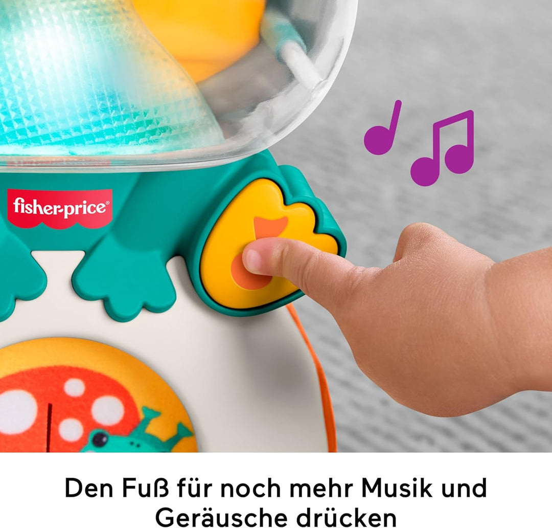 Fisher-Price Babyspielzeug leuchtender und rollender Frosch, musikalischer Kugelspass mit 3 Kugeln,
