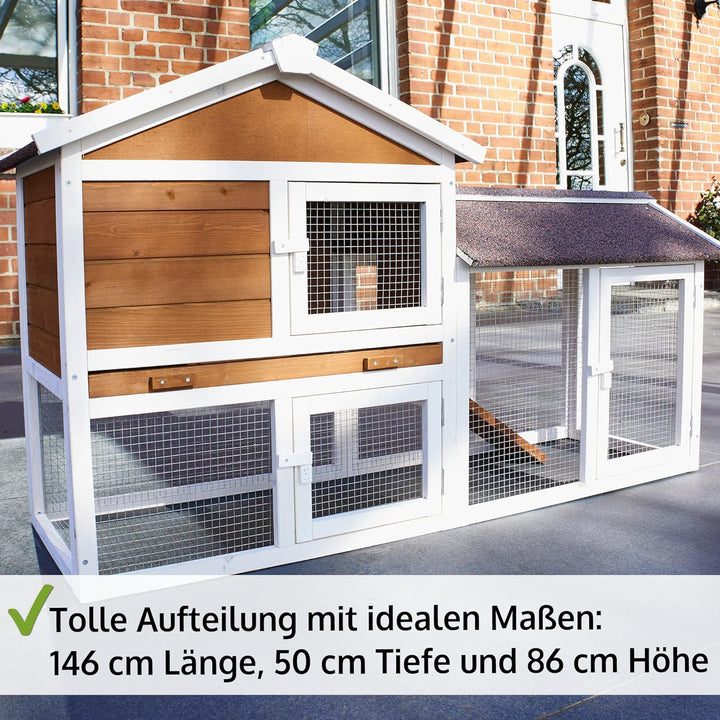 zooprinz moderner Hasenstall, Kaninchenstall – aus massivem Vollholz ideal für draussen -Einfach zu